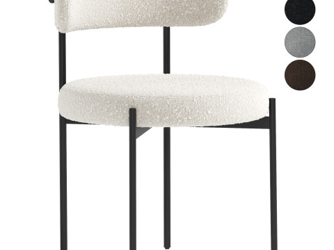 Beacon Boucle Dining Chair 3D 模型