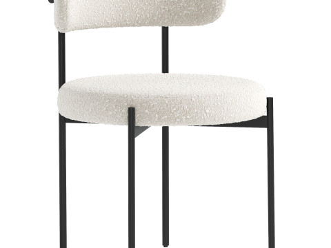 Beacon Boucle Dining Chair 3D Модель