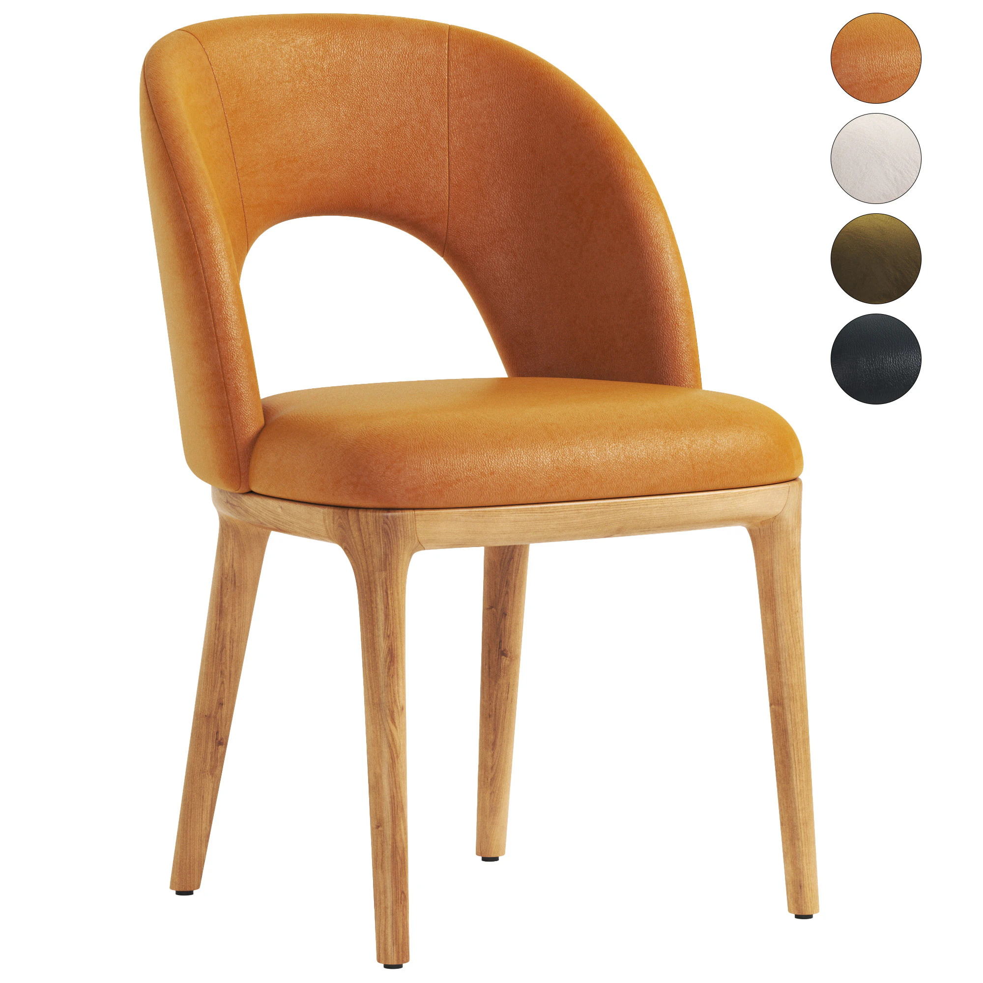 Boerum Leather Dining Chair 3D Model .c4d .max .obj .3ds .fbx .stl .blend 