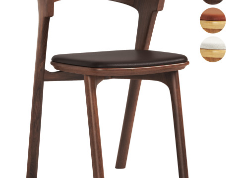 Bok Leather and Fabric Dining Chairs 3D Model