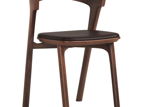 Bok Leather and Fabric Dining Chairs Modello 3D