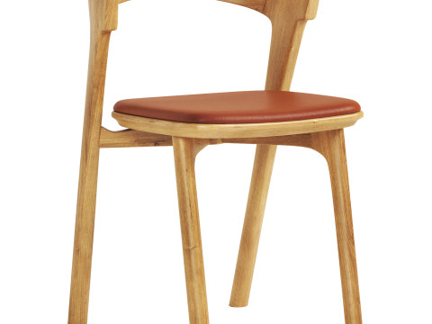 Bok Leather and Fabric Dining Chairs Modello 3D
