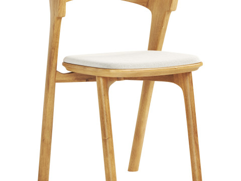 Bok Leather and Fabric Dining Chairs Modello 3D