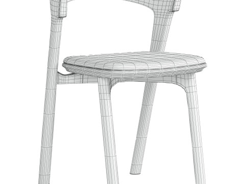 Bok Leather and Fabric Dining Chairs Modello 3D