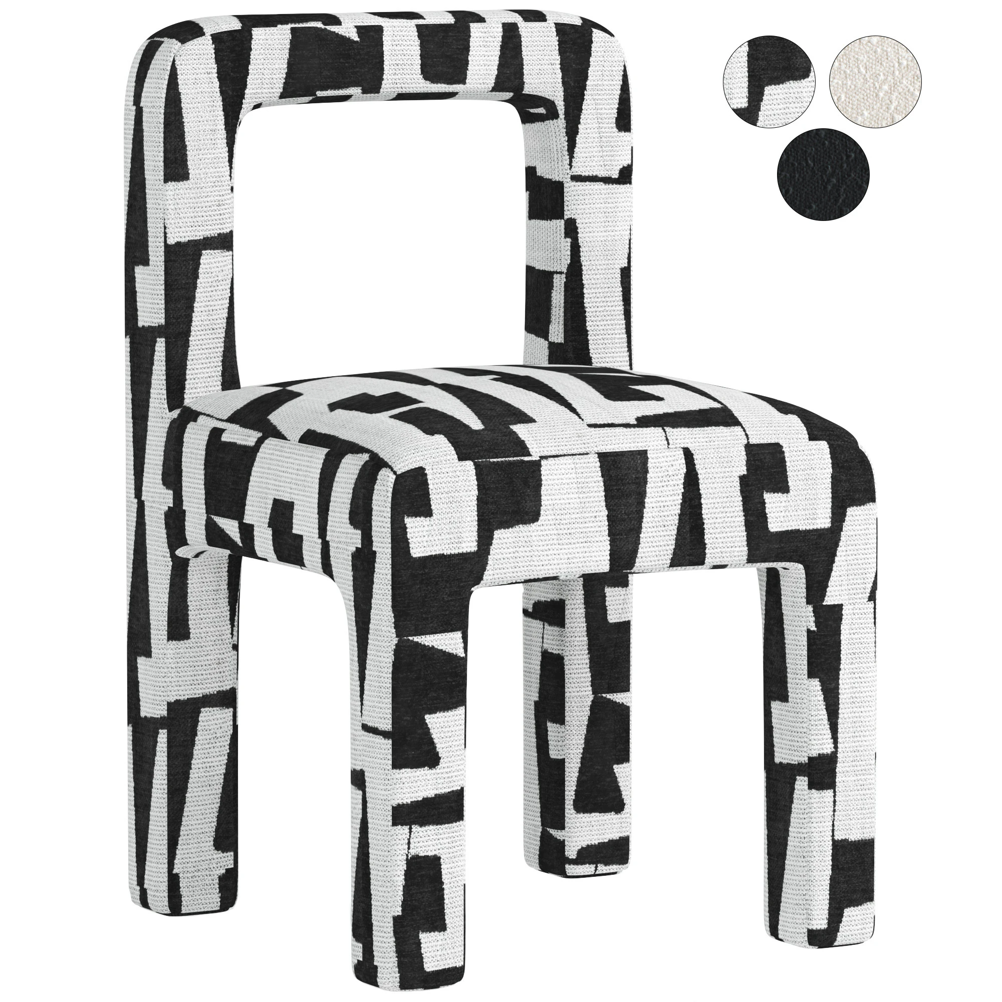 Hazel Boucle Dining chair 3D Model .c4d .max .obj .3ds .fbx .stl .blend 