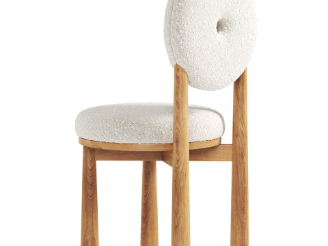 Japandi Modern Dining Chair 3D Model
