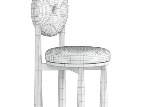 Japandi Modern Dining Chair 3D Model