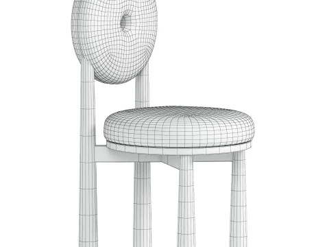 Japandi Modern Dining Chair 3D Model