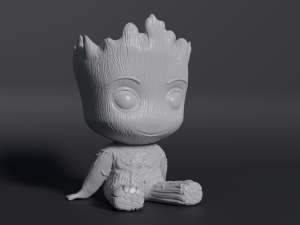 Baby Groot-pot 3D print model 3Dプリントモデル