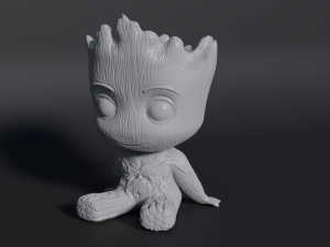 Baby Groot-pot 3D print model 3D-Druckmodell