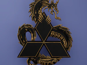 Custom Car Dragon Logo for 3D print 3D Print Model