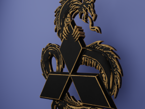 Custom Car Dragon Logo for 3D print Modelo de Impressão 3D