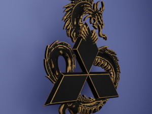 Custom Car Dragon Logo for 3D print Modelo de Impressão 3D