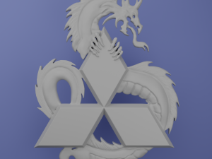Custom Car Dragon Logo for 3D print Modelo de Impressão 3D