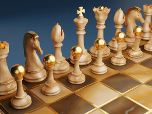 Chess with chessboard for print 3D Print Model