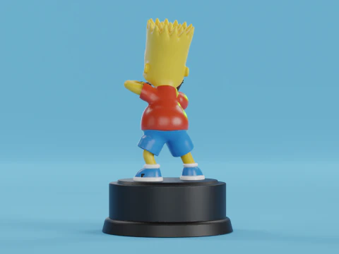 Bart Simpson with slingshot 3D Print Model