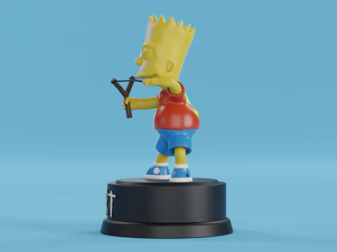 Bart Simpson with slingshot 3D Print Model