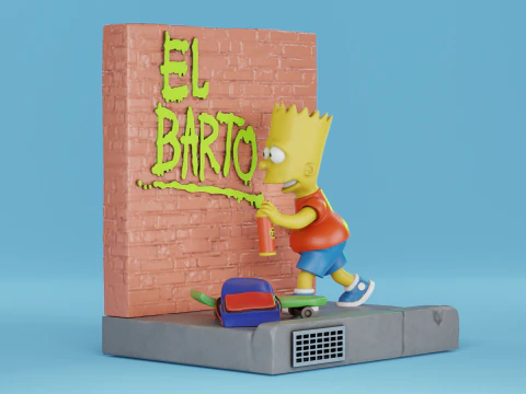 Bart Simpson schrijft El Barto 3D printmodel
