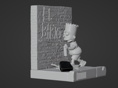 Bart Simpson Writing El Barto 3D Принт Модель