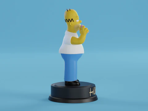 Homer Simpson with donut 3D Print Model