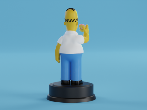 Homer Simpson with donut Modèles 3D en vedette
