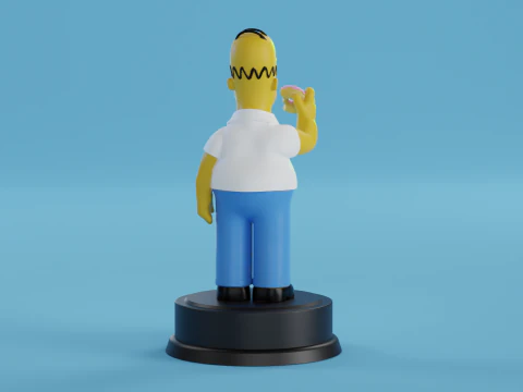 Homer Simpson with donut 3D Print Model