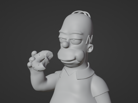 Homer Simpson with donut Modèles 3D en vedette