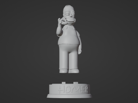 Homer Simpson with donut Modèles 3D en vedette