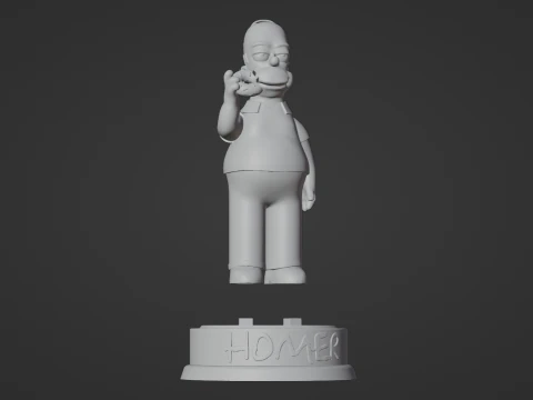 Homer Simpson with donut 3D Print Model