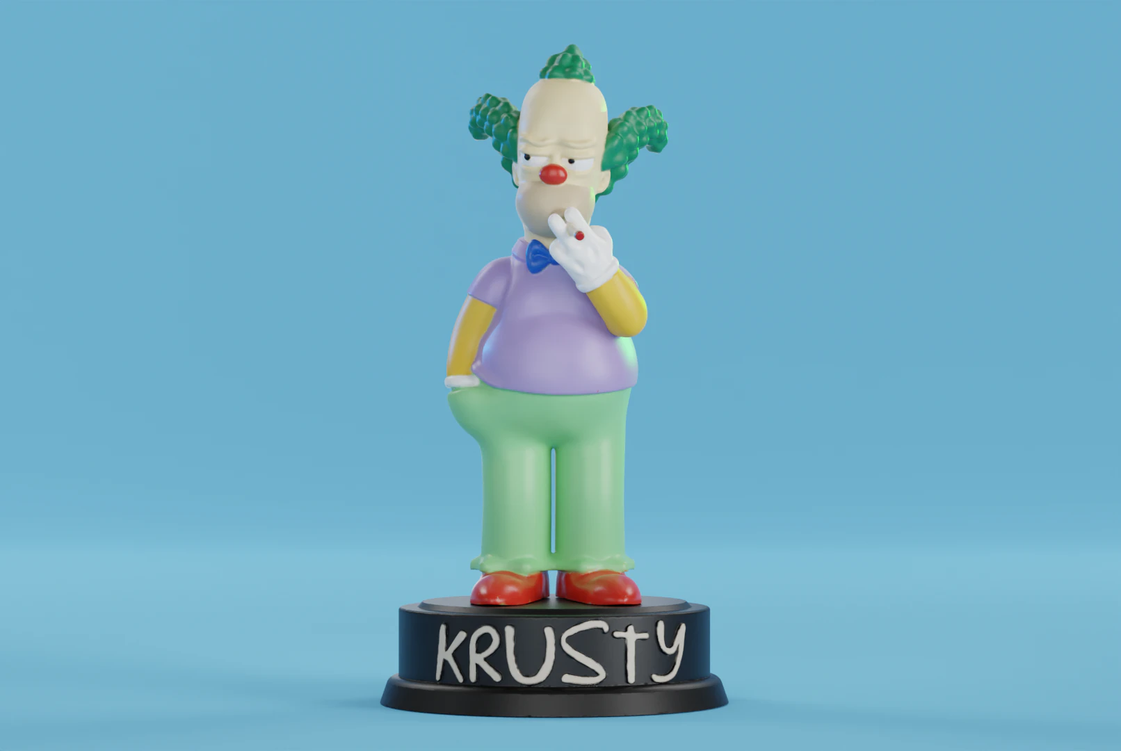 Krusty the Clown 3D Print Model .c4d .max .obj .3ds .fbx .stl .blend