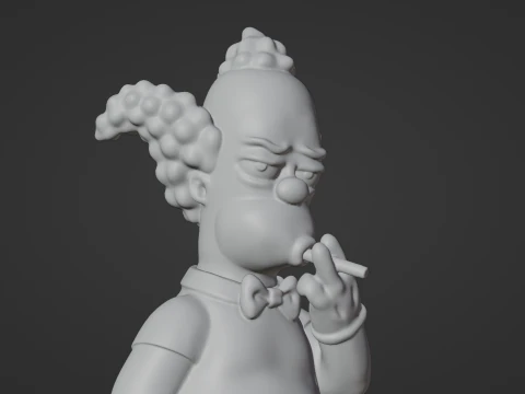 Krusty the Clown 3D Print Model