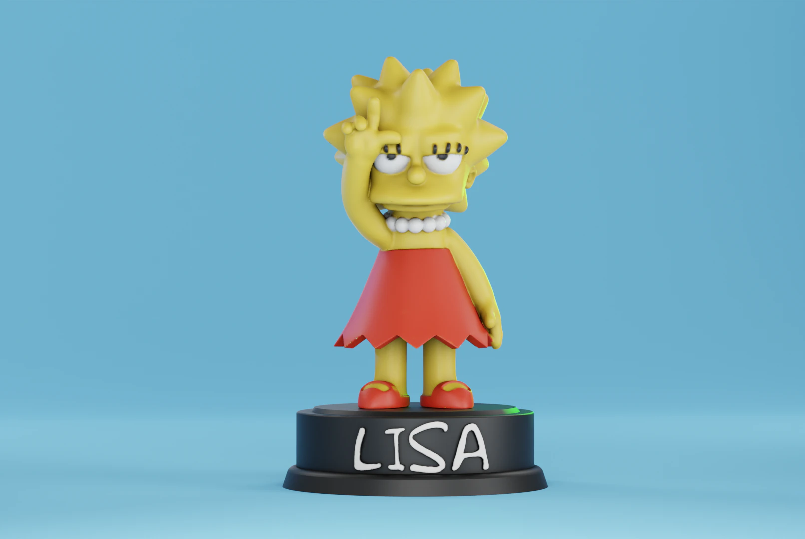 Lisa Simpson Loser Pose 3D Print Model .c4d .max .obj .3ds .fbx .stl .blend 