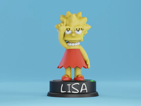 Lisa Simpson verliezerspose 3D printmodel