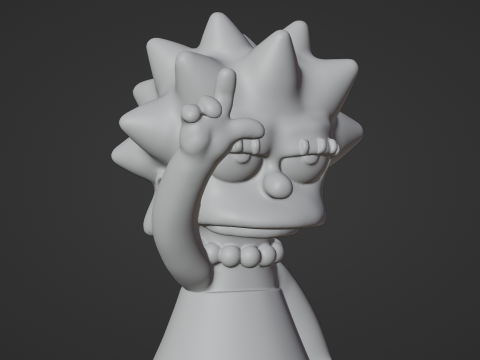 Lisa Simpson Loser Pose 3D Print Model