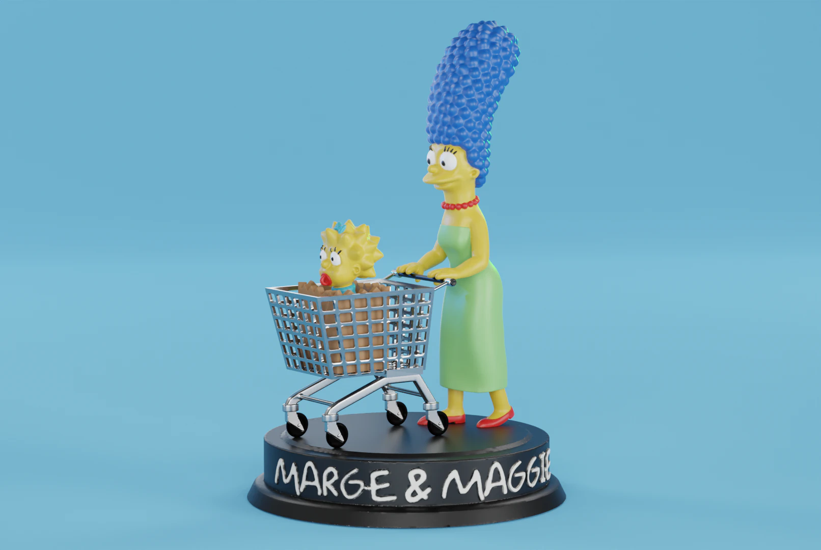 Marge and Maggie Simpson 3D Print Model .c4d .max .obj .3ds .fbx .stl .blend 