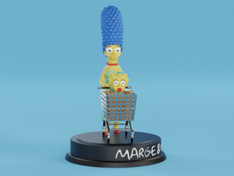 Marge and Maggie Simpson Modelo de Impressão 3D