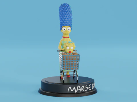 Marge and Maggie Simpson 3D Print Model