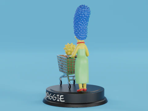 Marge and Maggie Simpson 3D Print Model