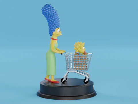 Marge and Maggie Simpson 3D Print Model