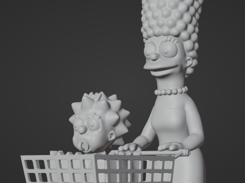 Marge and Maggie Simpson Modelo de Impressão 3D