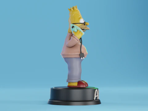 Abe Simpson with an Iron Phone 3D Print Model