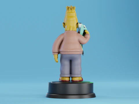 Abe Simpson with an Iron Phone 3D Print Model