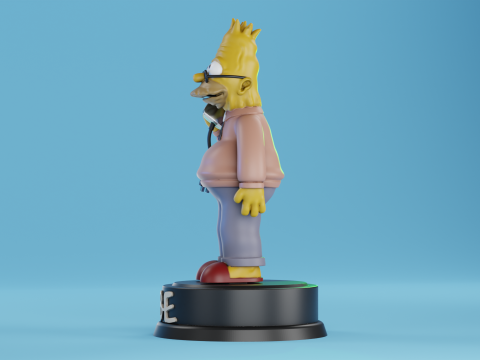 Abe Simpson with an Iron Phone 3D Baskı Modeli