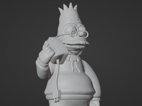 Abe Simpson with an Iron Phone 3D Baskı Modeli