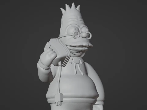 Abe Simpson with an Iron Phone 3D Print Model