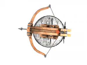 Low Poly Balista with Arrow Holder - 2K Textured 3D Model