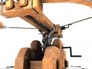 Low Poly Balista with Arrow Holder - 2K Textured 3D Model