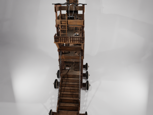 Low Poly Siege Tower with 4K Textures 3Dモデル