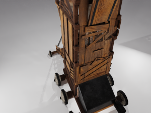 Low Poly Siege Tower with 4K Textures 3Dモデル