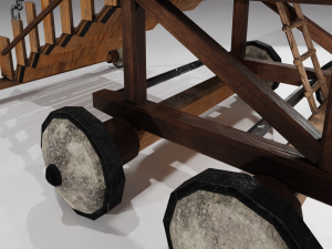 Low Poly Siege Tower with 4K Textures 3Dモデル